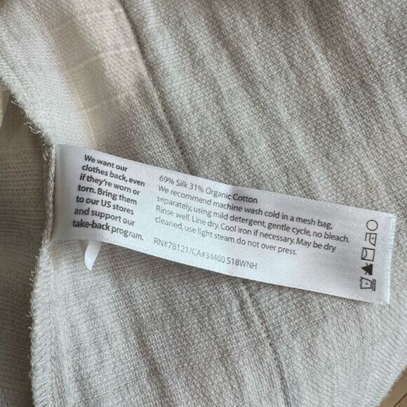 Eileen Fisher Womens Medium Silk Blend Organic Cotton Open Front Cardigan Jacket - Picture 9 of 13